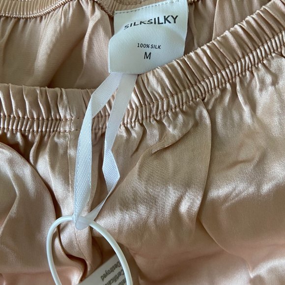 NWT Champagne/Gold SILK PJ Set - Silksilky (Perfect for bridesmaids) Size Large - Picture 3 of 9